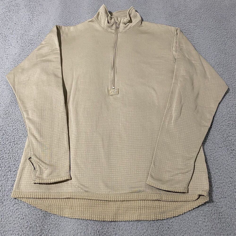 Peckham Mid Weight Cold Weather Gen 3 Pullover Mens Large Long Tan 1/4 Zip Shirt